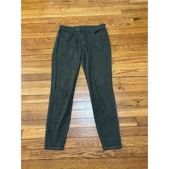 Kut From The Kloth Pants Womens Sz 12 High Rise Ankle Skinny Green Stretch Twill - Picture 1 of 6